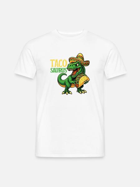 Tacosaurus Roar Taco Liebhaber Humor - Männer T-Shirt - Weiß