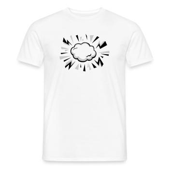 Comic Cloud with Lightning - Men's T-Shirt - white - Front - AI Model Male 178 dark (178cm)