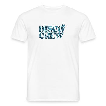 Disco Crew Glitter Blue Typography - Men's T-Shirt - white - Front - AI Model Male 178 dark (178cm)
