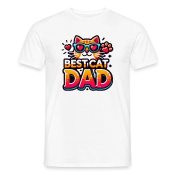 Bester Katzenvater, Vater liebt Katzen - Männer T-Shirt - Weiß - Vorne - AI Model Male 178 dark (178cm)