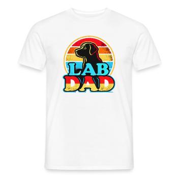 Retro Lab Papa, Labrador Hund Papa - Männer T-Shirt - Weiß - Vorne - AI Model Male 178 dark (178cm)