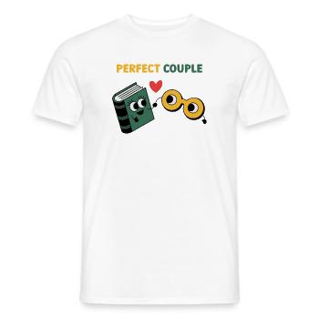 Perfect Couple: Cloud and Umbrella Fun - Männer T-Shirt - Weiß - Vorne - AI Model Male 178 dark (178cm)
