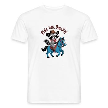 Reiten Bandit Waschbär - Männer T-Shirt - Weiß - Vorne - AI Model Male 178 dark (178cm)