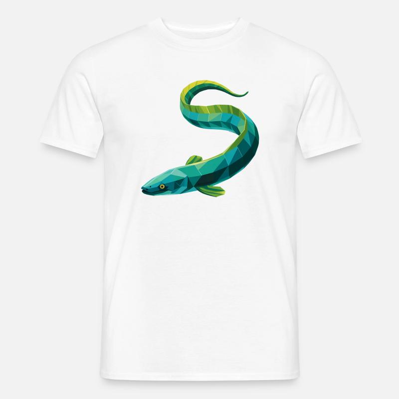 Aal - Cooles Low Poly Logo - Männer T-Shirt - Weiß
