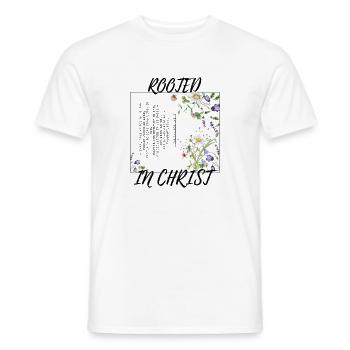 Rooted in Christ – Colossians 2:6–7 - Männer T-Shirt - Weiß - Vorne - AI Model Male 178 dark (178cm)