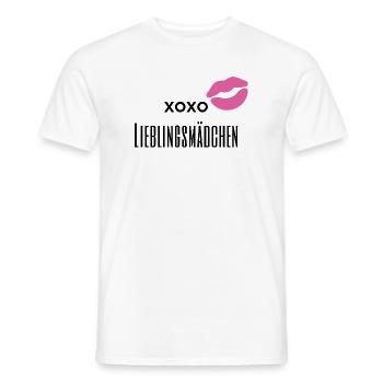 Kiss Me – Romantic Lip Design xoxo - Men's T-Shirt - white - Front - AI Model Male 178 dark (178cm)