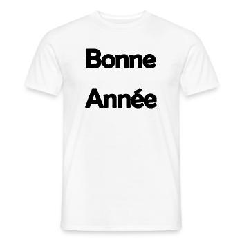 BONNE ANNEE. SAINT SYLVESTRE. MEILLEURS VOEUX - T-shirt homme - blanc - Devant - AI Model Male 178 dark (178cm)