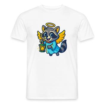 Engel Waschbär Weihnachten Design - Männer T-Shirt - Weiß - Vorne - AI Model Male 178 dark (178cm)