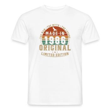 1986 Vintage Retro Geburtstagsgeschenk - Männer T-Shirt - Weiß - Vorne - AI Model Male 178 dark (178cm)