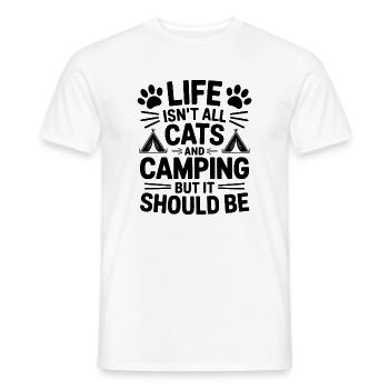 Camping Saying Cats Funny Camping Gift - Men's T-Shirt - white - Front - AI Model Male 178 dark (178cm)