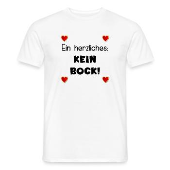 LUSTIGE SPRÜCHE KEIN BOCK HERZ - Männer T-Shirt - Weiß - Vorne - AI Model Male 178 dark (178cm)