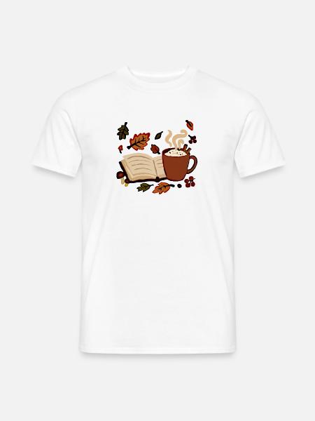 Kaffeeduft & Buchgeflüster...Herbsttraumdesign - Männer T-Shirt - Weiß