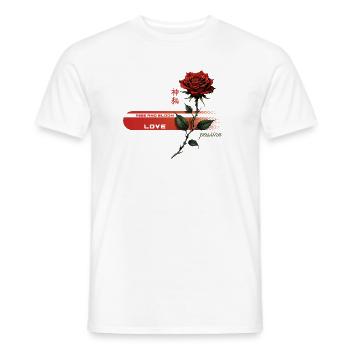 Rose pourpre de la passion - T-shirt homme - blanc - Devant - AI Model Male 178 dark (178cm)