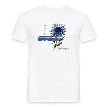 Blaue Blüte Hoffnung - Männer T-Shirt - Weiß - Vorne - AI Model Male 178 dark (178cm)