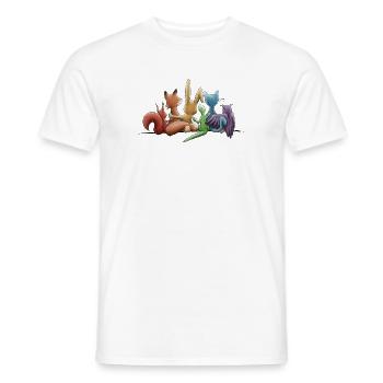 Regenbogen Tiere für Toleranz und Vielfalt - Männer T-Shirt - Weiß - Vorne - AI Model Male 178 dark (178cm)