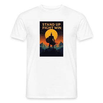 Stand Up Fight Win Warrior - Men's T-Shirt - white - Front - AI Model Male 178 dark (178cm)