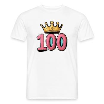 100 Zahl Krone - Männer T-Shirt - Weiß - Vorne - AI Model Male 178 dark (178cm)