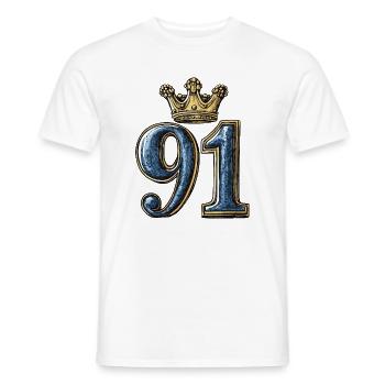 91 Number Crown - Men's T-Shirt - white - Front - AI Model Male 178 dark (178cm)