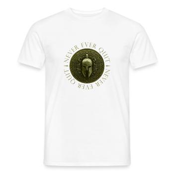 Spartan Saying Motivation Workout - Men's T-Shirt - white - Front - AI Model Male 178 dark (178cm)
