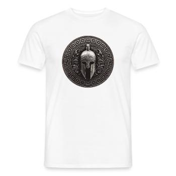 Spartan Helmet Mythology Gladiator - Men's T-Shirt - white - Front - AI Model Male 178 dark (178cm)