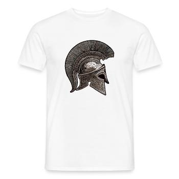 Casque Spartiate Symbole Mythologie - T-shirt homme - blanc - Devant - AI Model Male 178 dark (178cm)