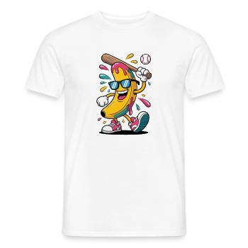 Cartoon Banana Playing Baseball - Männer T-Shirt - Weiß - Vorne - AI Model Male 178 dark (178cm)