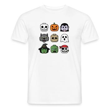 Halloween Building Block Heads Youth Child Halloween - Men's T-Shirt - white - Front - AI Model Male 178 dark (178cm)