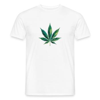 Cannabis Leaf - Lustige Cannabis Memes - Männer T-Shirt - Weiß - Vorne - AI Model Male 178 dark (178cm)