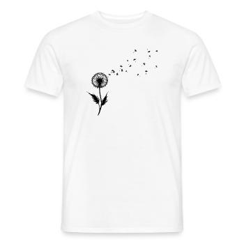 Dandelion Wishes & Freedom Blowing Seeds - Men's T-Shirt - white - Front - AI Model Male 178 dark (178cm)