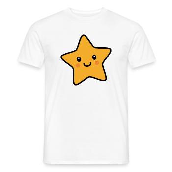 Étoile kawaii au visage souriant - T-shirt homme - blanc - Devant - AI Model Male 178 dark (178cm)