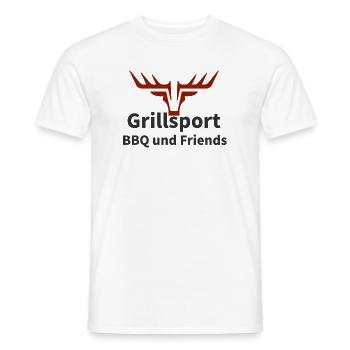 BBQ BBQ Friends Logo - T-shirt homme - blanc - Devant - AI Model Male 178 dark (178cm)
