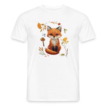Fox in the forest - Men's T-Shirt - white - Front - AI Model Male 178 dark (178cm)