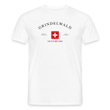 Grindelwald, Suisse – Souvenir et cadeau de Noël - T-shirt homme - blanc - Devant - AI Model Male 178 dark (178cm)