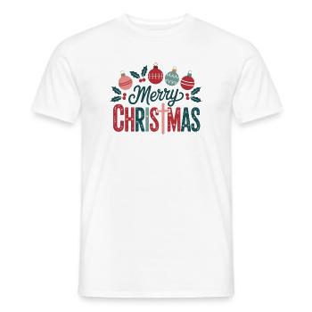 Merry Christmas Ornament Graphics - Men's T-Shirt - white - Front - AI Model Male 178 dark (178cm)