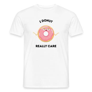 Jeu de mots amusant sur les beignets - Je m’en soucie vraiment - T-shirt homme - blanc - Devant - AI Model Male 178 dark (178cm)