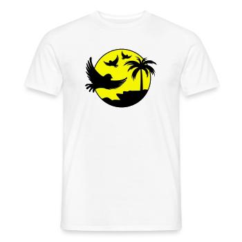 Paradise Island Birds - Men's T-Shirt - white - Front - AI Model Male 178 dark (178cm)