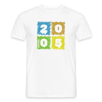 20. Écussons Geburtstag Farbige depuis 10/2005 - T-shirt homme - blanc - Devant - AI Model Male 178 dark (178cm)