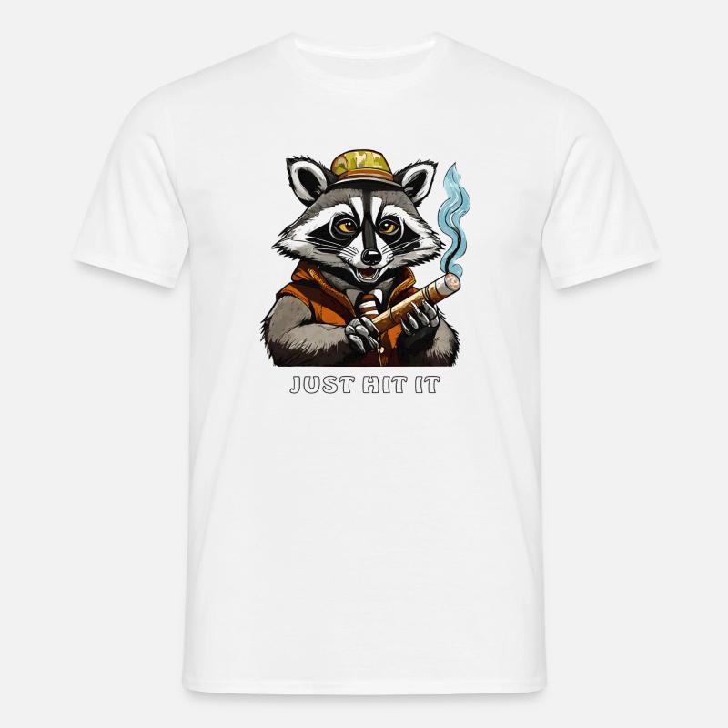 WASCHBÄR JOINT JUST HIT IT - Männer T-Shirt - Weiß