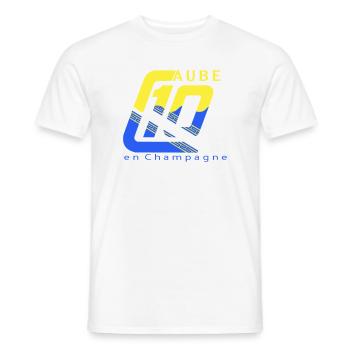 Logo 10 Aube - T-shirt homme - blanc - Devant - AI Model Male 178 dark (178cm)