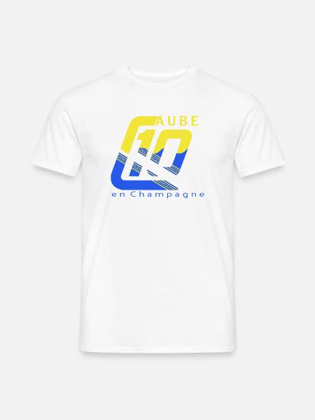 Logo 10 Aube - T-shirt homme - blanc