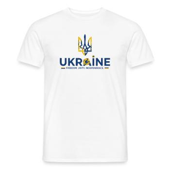 Trident Sunflower Ukraine Flag - Men's T-Shirt - white - Front - AI Model Male 178 dark (178cm)
