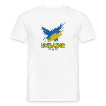 Ukraine Flag Splash Art - Men's T-Shirt - white - Front - AI Model Male 178 dark (178cm)