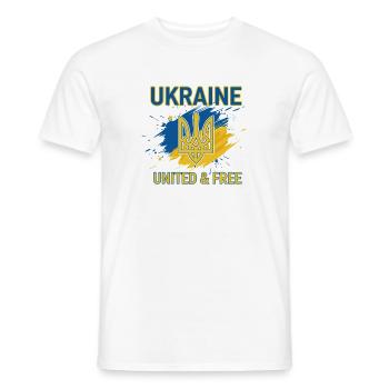 L’unité et la liberté de l’Ukraine - T-shirt homme - blanc - Devant - AI Model Male 178 dark (178cm)