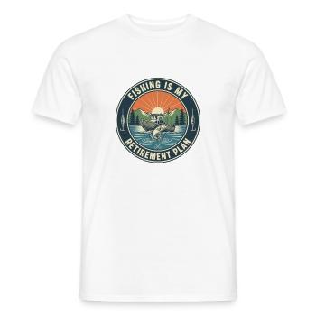 Fishing Retirement Humor Retiree - Men's T-Shirt - white - Front - AI Model Male 178 dark (178cm)