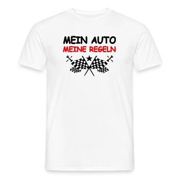 Voiture - T-shirt homme - blanc - Devant - AI Model Male 178 dark (178cm)