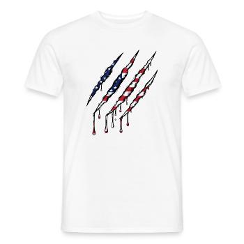 Kratzer USA Flagge Kratzspur  - Männer T-Shirt - Weiß - Vorne - AI Model Male 178 dark (178cm)