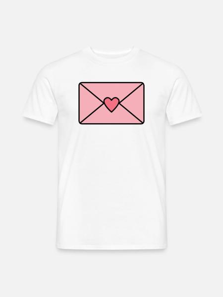 Liebesbrief mit Herz - Männer T-Shirt - Weiß