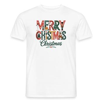 Frohe Weihnachten Festliches Weihnachtsdesign mit dem Weihnachtsmann - Männer T-Shirt - Weiß - Vorne - AI Model Male 178 dark (178cm)