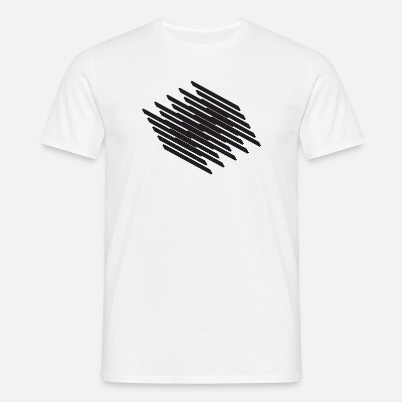 Diagonal Scribble Monochrome Pattern - Men's T-Shirt - white