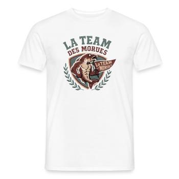 Morues Musclées La Team - T-shirt homme - blanc - Devant - AI Model Male 178 dark (178cm)